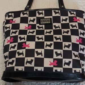 Lulu Guinness Black, White And Pink Scottie Dog Bag